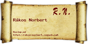 Rákos Norbert névjegykártya